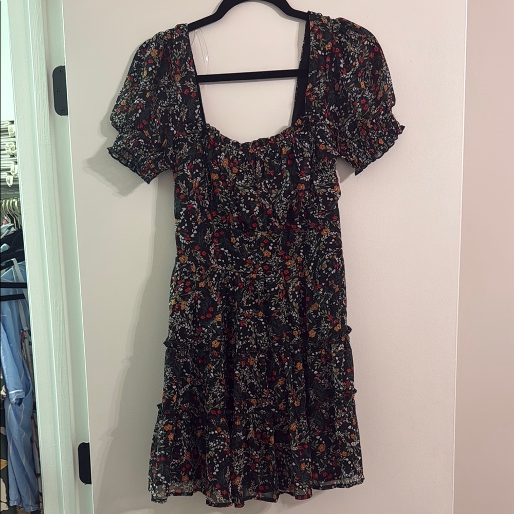 Floral Black Dress